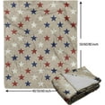 thumbnail image 3 of Patriotic 4th of July Blue Red White Star Throw Blanket 50"x40" Memorial Independence Day Print Blanket Lightweight Blanket Farmhouse Seasonal Holiday Themed Decor for Home Living Room Sofa Couch Bed, 3 of 7
