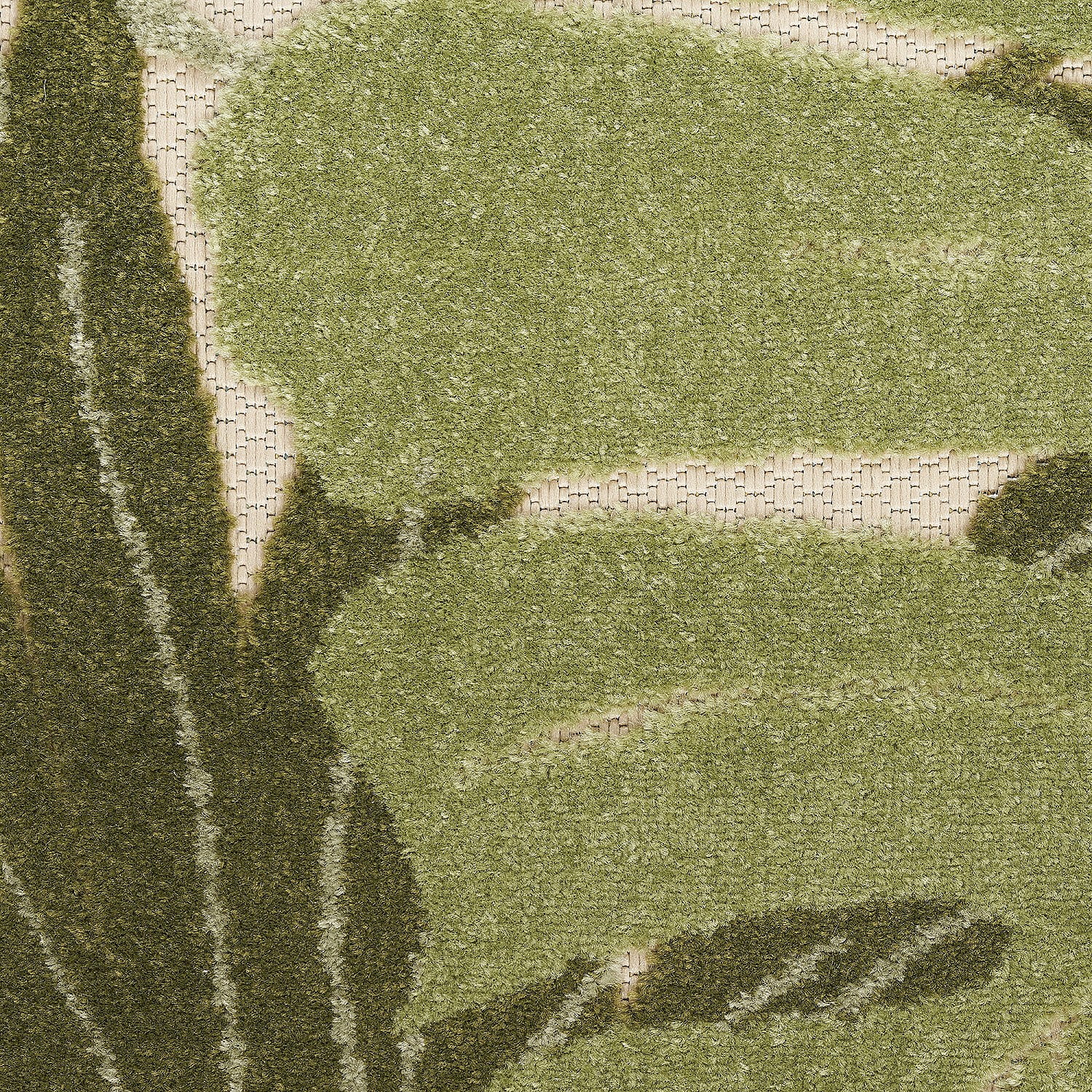 Nourison Aloha Nature Indoor/Outdoor Ivory Green 6' x 9' Area Rug (6x9)
