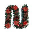 thumbnail image 2 of HongHeng Artificial Christmas Poinsettia Garland with Eucalyptus Leaves, Red Berries Garland Decor for Home, Fireplace, Wall, Porch, Table, Mantle, Indoor Outdoor Decoration, 2 of 6