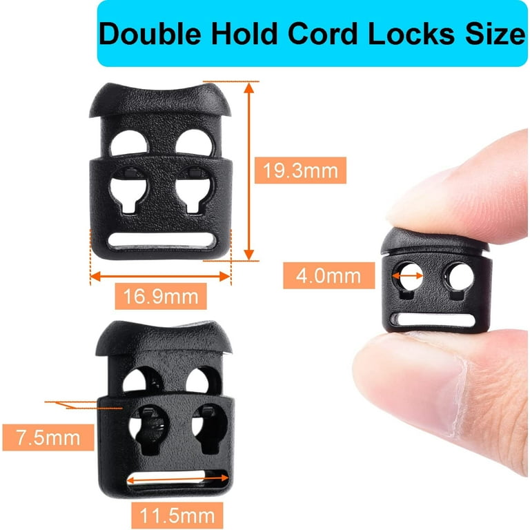 20 Pack Plastic Cord Lock Ends Replacement Spring Cord Stop for