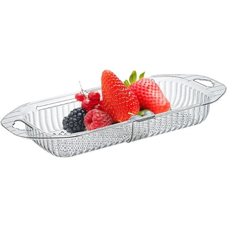 

Adjustable Strainer Sink Basket - Adjustable Strainer Sink Washing Basket for Kitchen - Expandable Kitchen Colander with Handle Adjustable Veggies Fruit Drainer Washing Basket for Kitchen