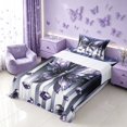 thumbnail image 3 of Homewish Glowing Butterfly Twin Sheets for Girls, Bling Stars Diamonds Bedding, Blue White, 3-Piece (1 Flat Sheet, 1 Fitted Sheet and 1 Pillowcase), 3 of 6
