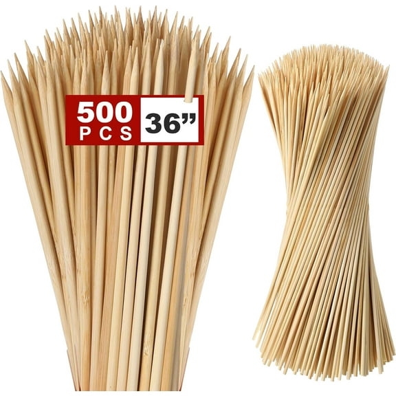 500 Pcs Marshmallow Roasting Sticks 36" Long 5mm Thick, Smores Sticks Bamboo Skewers BBQ Kabob Grilling Barbecue Roasting Camping for Outdoor Fire Pits Campfires