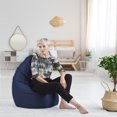 thumbnail image 2 of Fauteuil poire Brava bleu marine de Gouchee Home– Tissu hydrofuge avec rembourrage en billes de polystyrène, adapté aux adultes et aux adolescents, siège léger et portable pour dortoir ou salon, 2 of 8