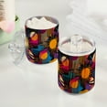 thumbnail image 2 of Yayeee 4 Pack Qtip Holder Bathroom Cotton Swab Canister with Lid Clear Dispenser Set, Futuristic Circles, 2 of 6