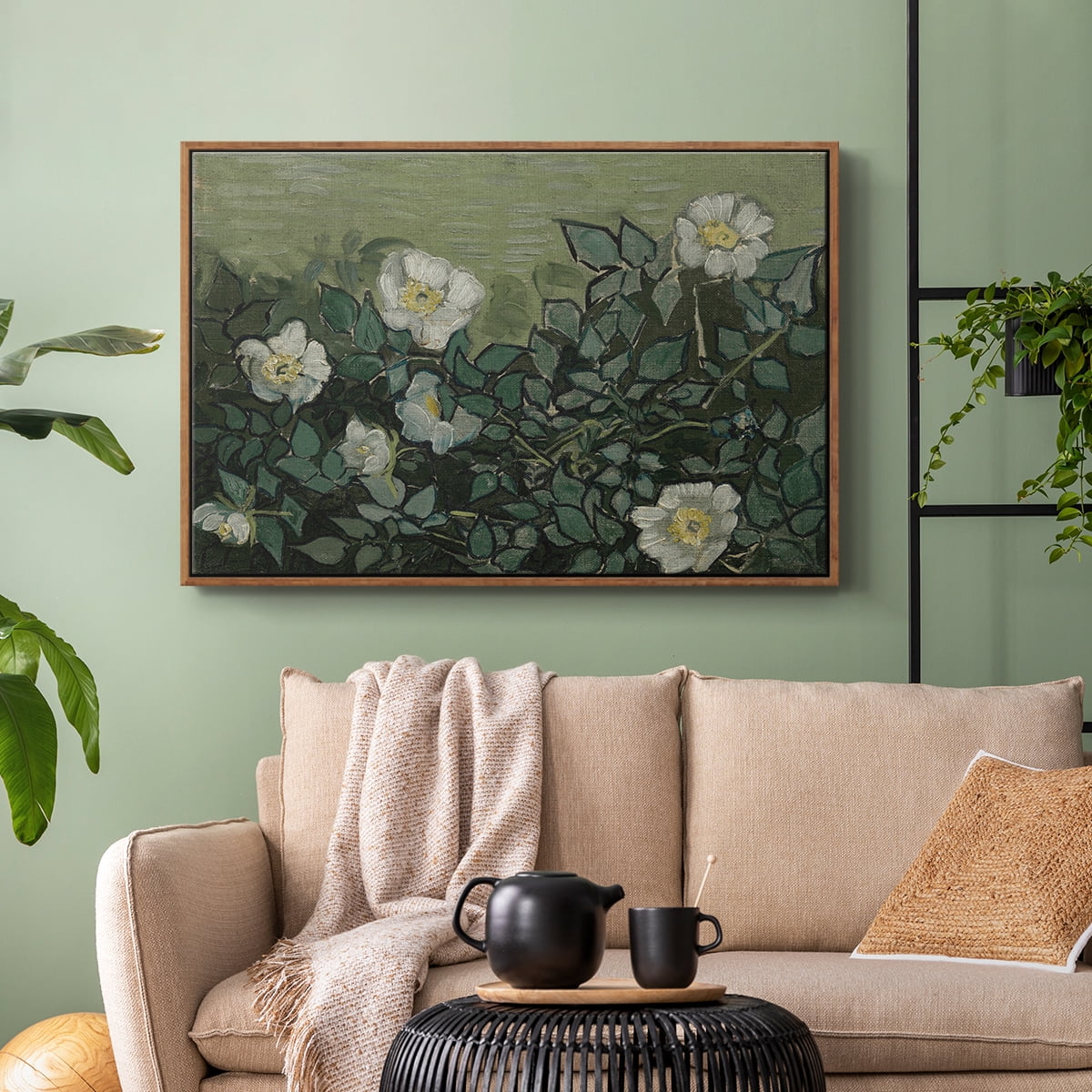 Vintage Botanical Print-LXXXV By Wexford Home Framed in Walnut Wood Gallery Wrapped Canvas 17 in. x 25 in.