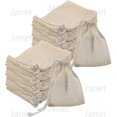 thumbnail image 1 of 100 Pieces Cotton Drawstring Bags, 4 X 3 Inches/10 X 8cm Natural Unbleached Muslin Bag For Spice, Tea, Herbs, 1 of 5