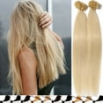 thumbnail image 2 of SEGO U Tip Hair Extensions Pre Bonded Fusion Hairpieces 100% Remy Human Hair U-tip Nail Tipped Keratin Glue Stick Microlink Blonde Hair Extension for Women 100 Strands, 2 of 8