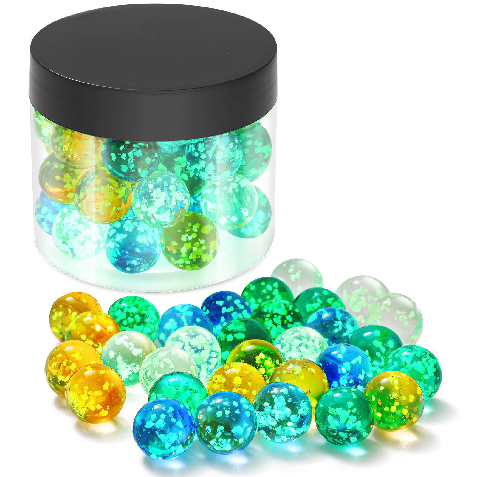 Ucradle Glow Marble Run Marbles 40 Glass Marbles