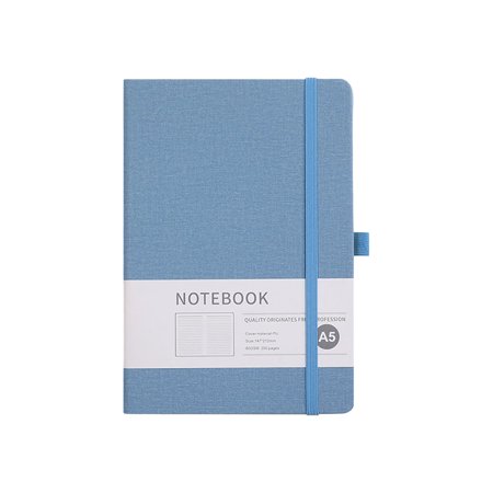A5 Hardcover Lined Journal Notebook with Elastic Closure and Pen Loop for Office Meetings Daily Planning and Travel Blue