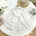 thumbnail image 3 of WXFAZCVU Girls Dresses Lapel Long Sleeved Button Down Shirt Dress Back to School Outfits Size 2-3 Years, 3 of 4