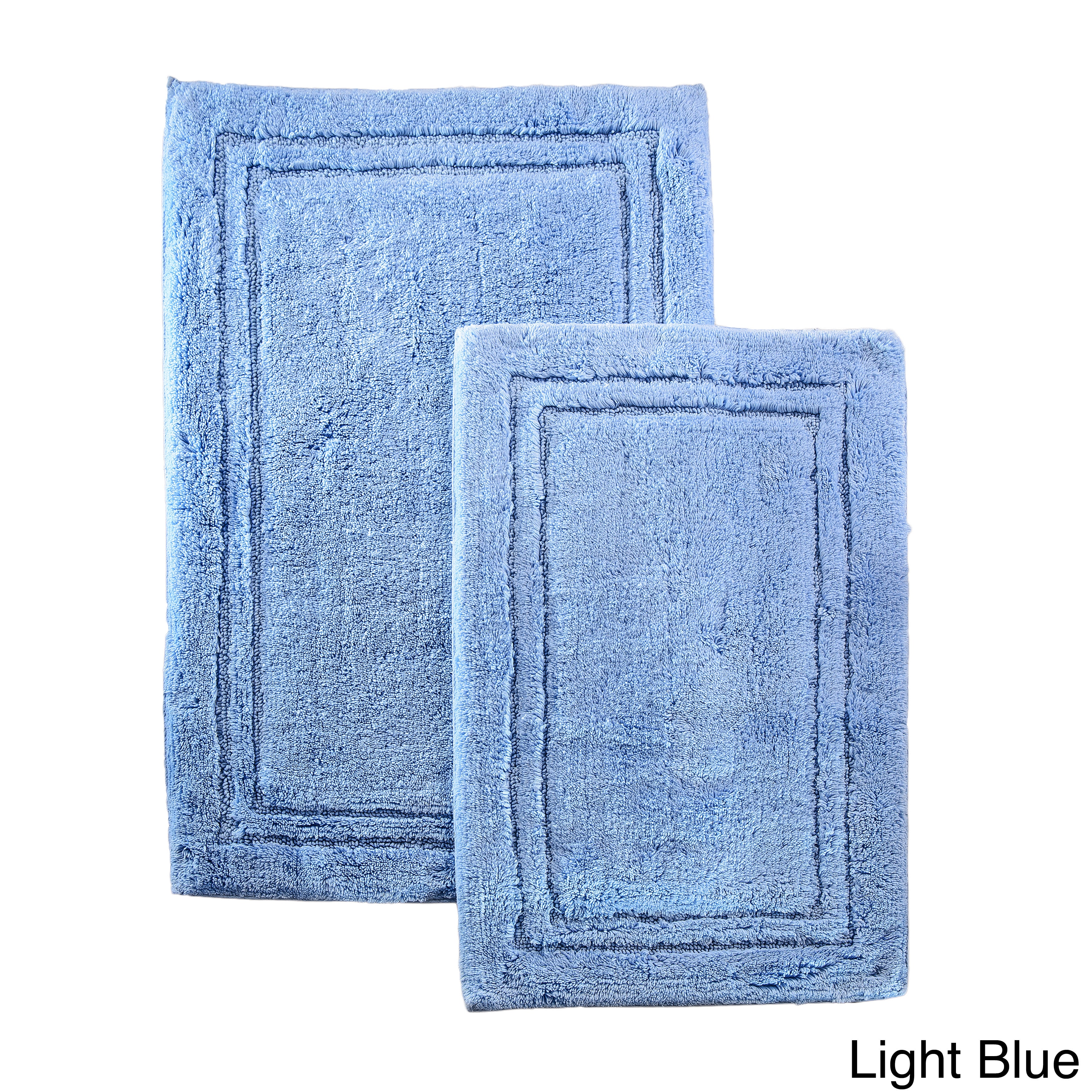Superior Luxurious Combed Cotton Nonskid Bath Rug Set Set of 2