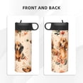 thumbnail image 4 of 18 Oz Insulated Sports Bottle, Outdoor Sports Gym Handheld Portable Casual Stainless Steel Water Bottle, Straw With Lid Dachshund And Flowers, 4 of 7