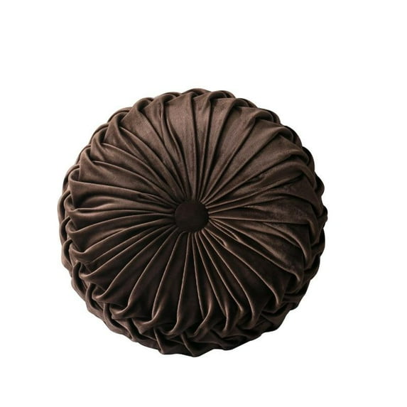 Velvet Pleated Round Pumpkin Throw Pillow Couch Cushion Floor Pillow for Sofa Chair Bed Car Home Decorative