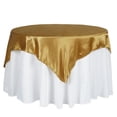 thumbnail image 5 of BalsaCircle 60" x 60" Gold Square Satin Table Overlays Wedding Catering Linens Tablecloth, 5 of 7