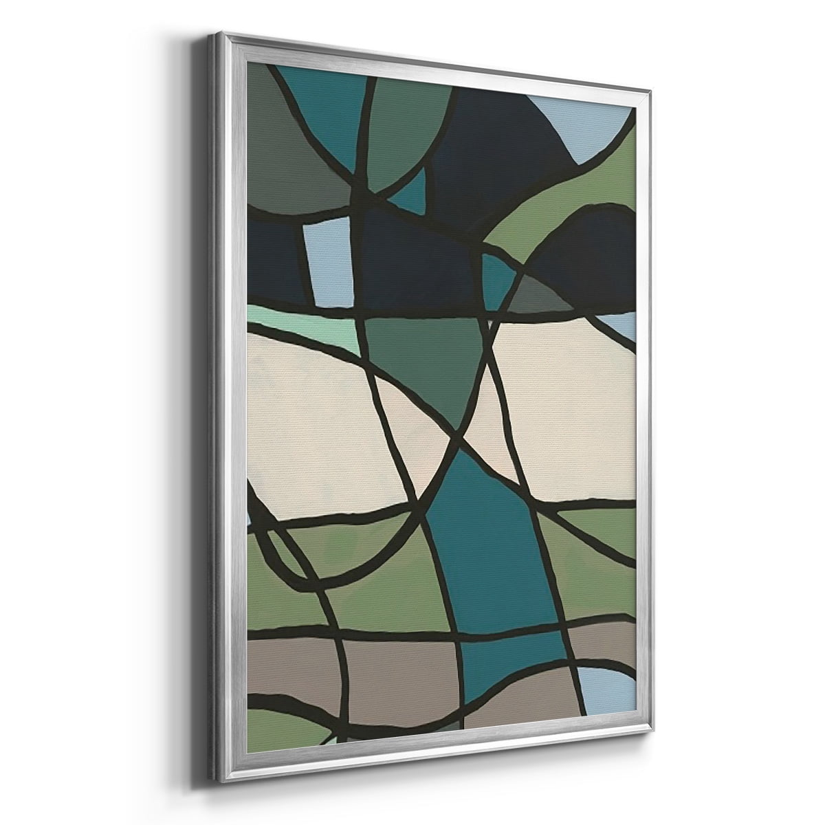 Multicolor Stained Glass I Premium Framed Print, in Gold, Black, or Silver - Ready to Hang