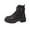 #127-Black, variant on Roncen Women's Chunky Lace-up Ankle Boots with Belt Buckle - British Style Round Toe Low Heel Shoes for Autumn Winter, Edgy Sweet Fashion Casual Versatile Design