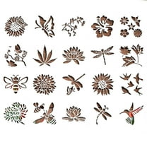 20 Pack Garden Fence Large Flower Stencils, Reusable Floral Stencils for DIY Painting, Wooden Wall Hedge Patterns, 2025 New Decorative Templates for Home Garden Art, Craft Projects