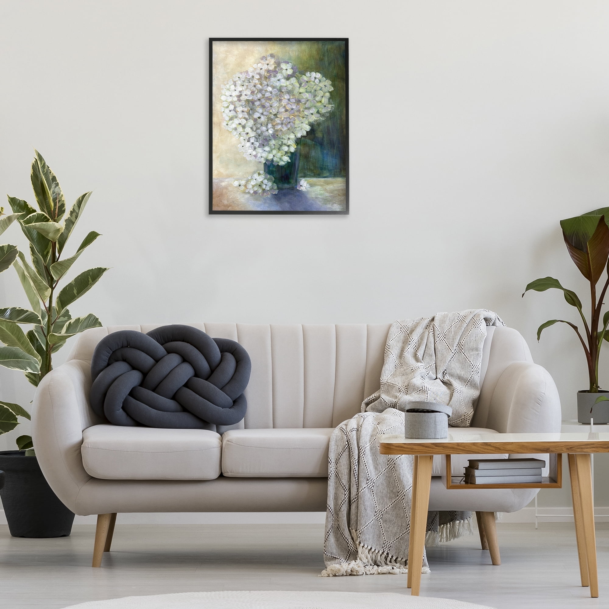Stupell Industries Romantic Hydrangea Blooms Botanical & Floral Painting Black Framed Art Print Wall Art, 24 x 30