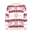 thumbnail image 4 of larppty Womens Ugly Christmas Crewneck Pullover Sweater Long Sleeve Knit 2025 Fall Winter Sweater Tops Holiday Outfits (Pink, S), 4 of 5