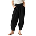 thumbnail image 2 of LvhaoGJOB Kids' Wide-Leg Pants - Soft, Elastic Waist & Pockets - Black 11-12 Years, 2 of 5