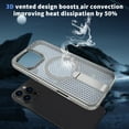 thumbnail image 5 of ELEHOLD For iPhone 15 Shockproof Magnetic Rugged Case 3D Vented Design Cover, MagSafe Compatible, with Kickstand (Horizontal & Vertical Display), Gray, 5 of 7