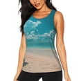 thumbnail image 2 of Picia Shopping Cart On Tropical Beach Pattern Women's Workout Tank Top,Breathable Activewear,Slim Fit Athletic Top,Versatile Workout Moisture-wicking top-Large, 2 of 9