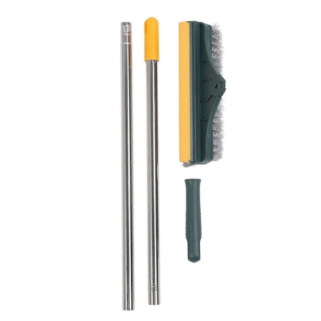 3 in 1 Floor Scrub Brush 180 Degree Rotatable Head Long Handle Floor Scraper Grout Cleaner for Home Green