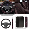 thumbnail image 5 of Yuyamidu Pink Heart Front Back Seat Cover Set of 15 Car Carpet Mats Steering Wheel Cover Seat Belt Pad Handbrake Cover Set Coasters for Women, 5 of 6