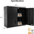 thumbnail image 4 of Ktaxon Wall Mounted Metal Garage Storage Cabinet with Lock, Adjustable Shelf Steel Tool Organizer, Floating Upper Wall Cabinet, 30 x 12 x 28, Black, 4 of 7