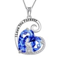 thumbnail image 1 of Juwaliy Collar Madre E Hija Plata de Ley 925 Corazón Azul Tanzanita Piedra de Nacimiento de Diciembre Dije Joyería Mujer Regalo de Navidad Cumpleaños para Mamá E Hija, 1 of 6