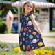 thumbnail image 5 of Balery Space Planet Camisón de princesa para niñas, pijama de algodón con mangas abullonadas, suave y bonito.-Medium, 5 of 6