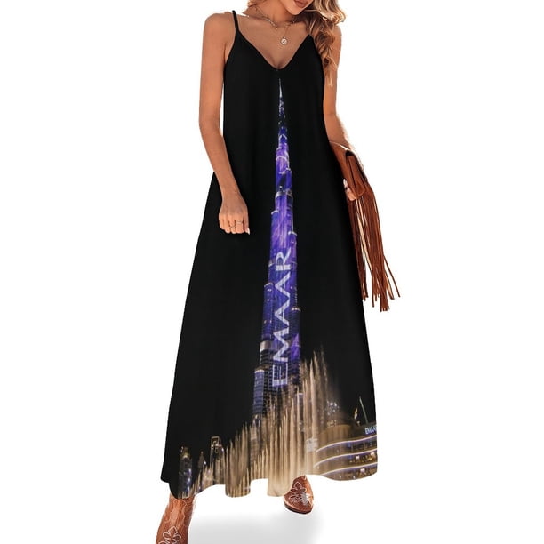 Vestido sin mangas Burj Khalifa en Dubai, ropa de mujer, vestido de cumpleaños para mujer