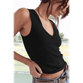 thumbnail image 4 of Womens Summer Casual V Neck Sleeveless Workout Tank Tops Black S, 4 of 7