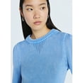 thumbnail image 4 of Scoop Women’s Acid Wash Cotton Sweater with Long Puff Sleeves, Midweight, Sizes XS-XXL, 4 of 5