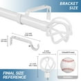 thumbnail image 3 of Urbanest 1" Diameter Designer Birdcage Single Curtain Rod – Heavy Metal Decorative Finials, Drapery Hardware for Window Treatments, 84" to 120", Glossy White, 3 of 6