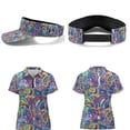 thumbnail image 2 of Garronmavis Paisley Boho Flower Women's Golf Shirt and Sun Visor Hat Set Moisture Wicking Breathable Short Sleeve Golf Shirts Adjustable UV Protection Sun Visor for Outdoor Sports Daily Wear, 2 of 7