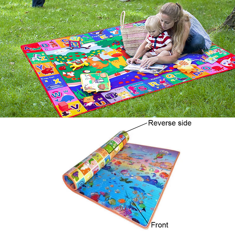 Play Mat 2 Side Baby Kids Crawling Soft Blanket Folding Waterproof Floor  Carpet