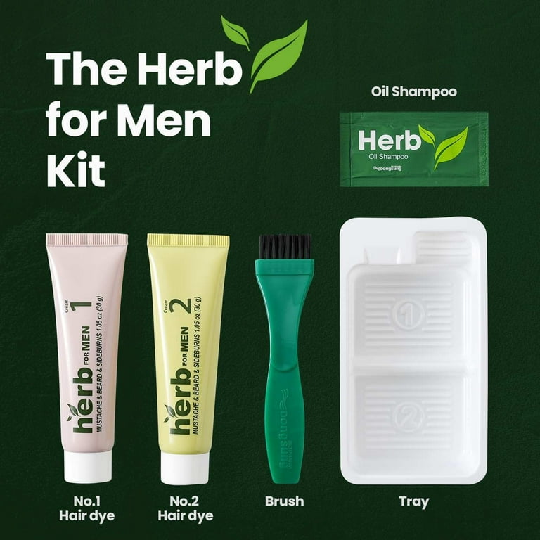 めーさん　 HERB 洗顔料3本セット Herb For Men, Vegan Mustache & Beard Dye, Odorless, PPD & Ammonia