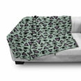 thumbnail image 3 of Eyeball Soft Flannel Fleece Throw Blanket, Triangles and Eyes on Pastel Background with Brush Strokes Occult, Cozy Plush for Indoor and Outdoor Use, 50" x 60", Mint Green Black, by Ambesonne, 3 of 6