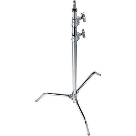 UPC: 0719821302865 | 40  Lightstand  10  Double Riser C-Stand with One Sliding Leg  Chrome Steel