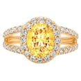 thumbnail image 7 of Halo Engagement Ring for Women - 2.6ct Natural Citrine in 14K Yellow Gold Promise Ring, 7 of 7