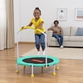 thumbnail image 4 of Fisher-Price WonderJump 3ft Indoor Mini Trampoline w/Handlebar for Toddlers & Kids, Green, 4 of 8