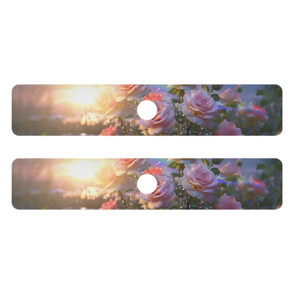 Rainbow and Flowers 2 Pack Sink Splash Guard Faucet Drying Mat Absorbent Water Catcher Draining Mats Kitchen Bathroom Decorative 30x5.4in
