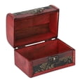 thumbnail image 3 of Caja de almacenamiento de joyería cuadrada vintage, vitrina decorativa de madera hecha a mano, 3 of 12