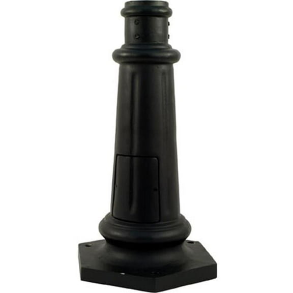 Dabmar Lighting BS350-B Surface Mounted Base for 3 in. Outer Dia Round Post, Black - 21.25 x 12.25 x 12.25 in.