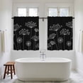thumbnail image 4 of Black Dandelion Kitchen Curtain for Berdoom Living Room Cafe 45 Inch Length, Spring Modern Minimalist Country Flower Tiers Curtains Light Filtering Drapes Window Treatment 2 Panels 52"Wx45"L, 4 of 8