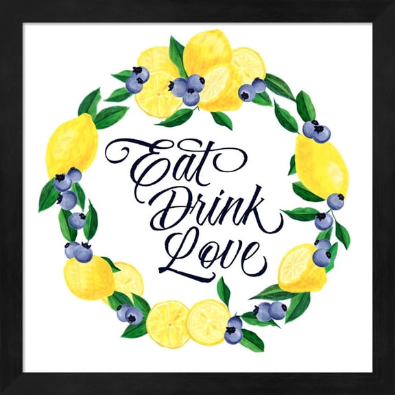 Lemon Blueberry Kitchen Sign II by Noonday Design, Framed Wall Art, 13.25W x 13.25H