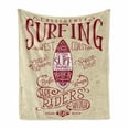 thumbnail image 1 of San Diego Soft Flannel Fleece Throw Blanket, California Surfing Theme Vintage West Coast Activity Summer Sports, Cozy Plush for Indoor and Outdoor Use, 50" x 70", Beige Maroon and White, by Ambesonne, 1 of 6