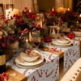 thumbnail image 3 of Christmas Table Runners Candy Cane Table Runner Dresser Scarves Non-Slip Table Cloth Decorations for Xmas Holiday Dinner Parties White Red Christmas Runner 13x36 inches, 3 of 7